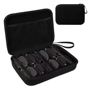 Custom Logo Shockproof Hard EVA 6-Slot Travel Eyewear Organizer Case