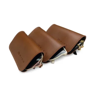Custom Logo Soft Square PU Leather Folding Magnetic Sunglasses Case Pouch