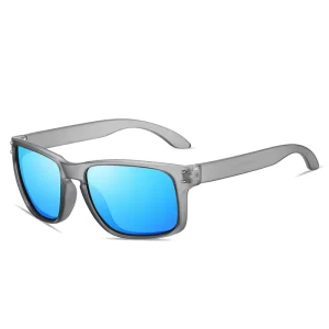 Custom Logo TR90 Sports Polarized Sunglasses Translucent Grey Frame for Men