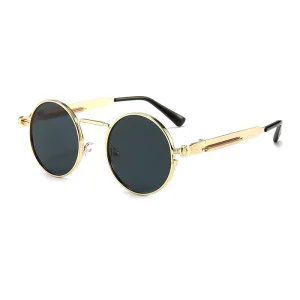 Custom Logo Vintage Punk Sunglasses with Red Frame Spring Metal Steampunk Mirror Retro Personality Eyewear for Men and Women