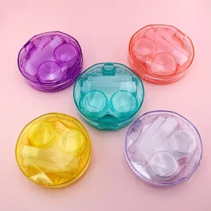 Custom Low MOQ Pink Lens Plastic Eyewear Case Contact Lenses Box