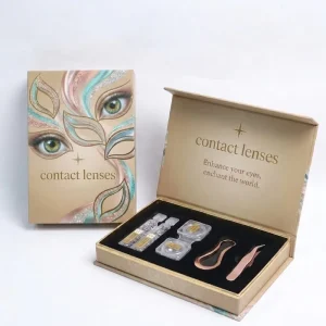 Custom Luxury Contact Lenses Packaging Box Magnetic Gift Box Beauty Cosmetic Presentation Paper Box With Velvet Insert