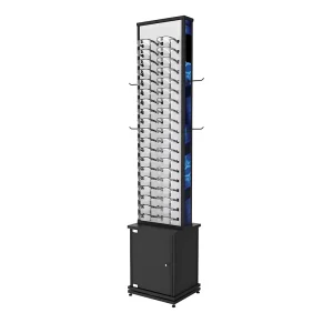 Custom Luxury Display Eyewear Stand Floor Standing Optical Display Stands Sunglasses Glasses Display Rack With Storage Cabinet
