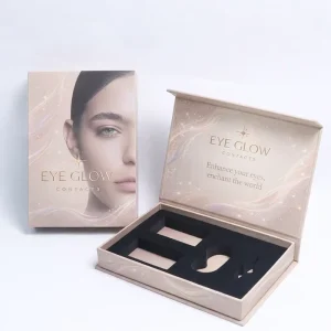 Custom Magnetic Empty Paper Cosmetic Gift Box with UV Sponge Liner for Contact Lenses