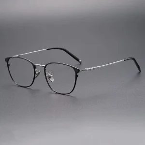 Custom Men’s Ultra Light Pure Titanium Rectangle Anti Blue Light Optical Eyeglass Frames