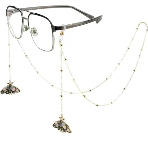 Custom Metal Moth Wings Sunglasses Chain for Women