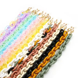 Custom Multi Candy Color Eyewear Accessories Face Masking and Eyeglass Holder Acrylic Sunglasses Chain