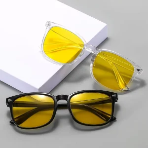 Custom New Square Yellow Orange Lens Night Vision Anti Blue Computer Eyewear Gaming Blue Ray Light Blocking Filter Glasses