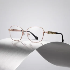 Custom OEM ODM Metal Wire-Rim Glasses with Laser-Painted Texture, Unisex