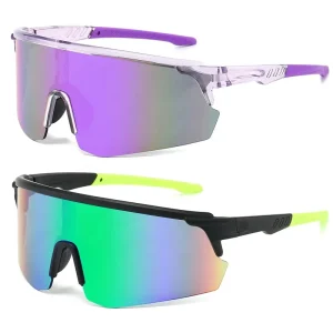 Custom Outdoor Cycling Glasses Sports Eyewear with Windproof Features Cycling Sunglasses in Red Silver Pink Grey Lenses