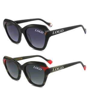 Custom Polarized Stock Polarized Sunglasses Women Retro Custom Acetate Sunglasses Manufacturer Black Sunglasses Men