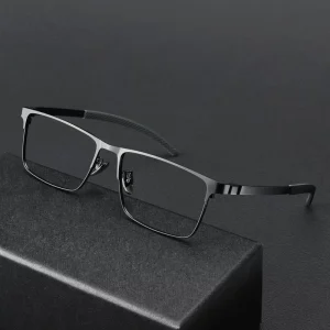 Custom Prescription Ultralight Titanium Rectangle Progressive Eyeglass Frames