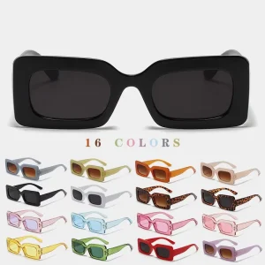 Custom Private LOGO Shades Wide Frame Sun Glasses High Quality Rectangle Fashion Vintage Women Sunglasses