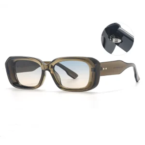 Custom Rectangular Plastic-Frame Sunglasses, UV Protection, Low MOQ Supplier
