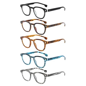Custom Retro Fashion PC Frame Reading Glasses Anti Blue Light Presbyopic Eyeglasses with Spring Hinge for Men Women