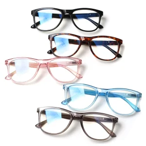 Custom Retro Round Anti-Blue Light Reading Glasses with Spring Hinges for Women and Men