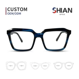 Custom Square Full Rim Eyeglass Frames With Logo And Custom Color Options PC Lenses For Reading Glasses