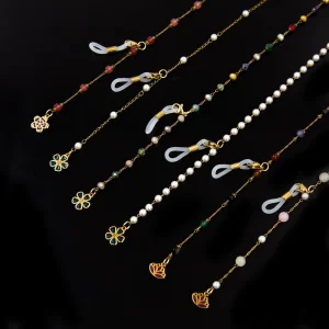 Custom Stainless Steel Sunglass Chain Rustproof Eyeglass Chain Holder with Pearl