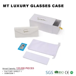 Custom Sunglasses Packaging Set with Paper Glasses Case, Pouch, and Cleaning Cloth