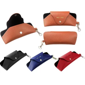 Custom Travel Glasses Pouch Soft PU Leather Sunglasses Case with Logo