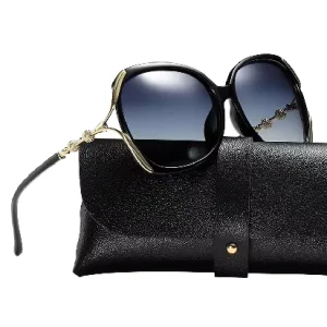 Custom Trendy Black Sunglasses for Women Polarized Sun Glasses with UV400 TAC Lenses and PC Frame