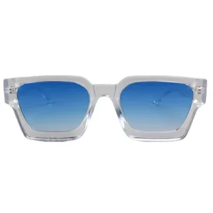 Custom Unisex Blue-Frame UV400 Full-Rim Sunglasses with Gradient Lenses