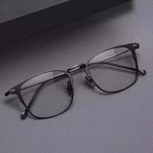 Custom Unisex Square Titanium Prescription Eyeglass Frames