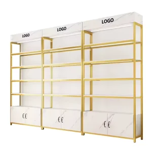 Custom White Metal Cosmetic Display Stand for Supermarket Shelves