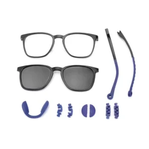 Custom logo Kids Clip on Eyeglasses Flexible & Detachable Children Optical Frames TR90 Eyewear with Magnetic Sun Shades