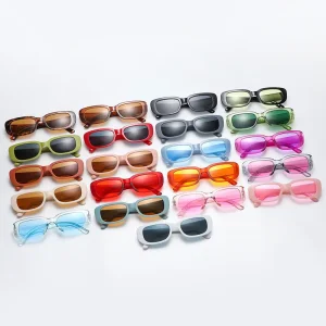 Custom logo Plastic Small Frame Candy Color Fashion Vintage Sun Glasses Retro Promotional Sunglasses