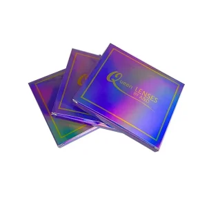 Customizable Contact Lenses Box Recyclable Paperboard Rigid Structure Flip Top Design Custom Logo Matte or Gloss Lamination UV