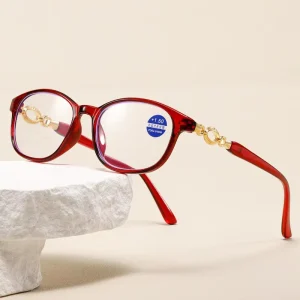 Customizable Logo Oval PC Frame Anti Blue Light Blocking Foldable Reading Glasses