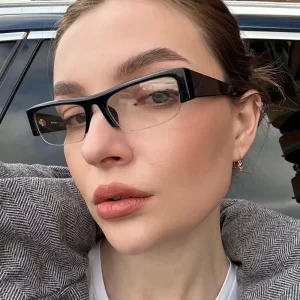 Customizable Thick Rectangle Square Half Frame Outdoor Sunglasses