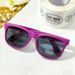 Customizable Vinyl UV Sunglass Eyewear Branding Stickers Waterproof Adhesive Labels Strong Stickiness Oil Proof Holographic