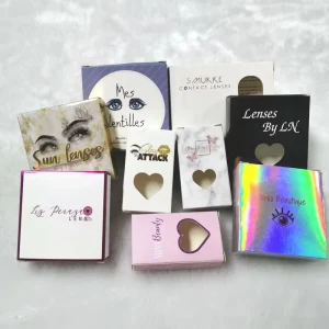 Customize Paper Box Heart Window Dia Cut One Pair Contact Lenses Packaging Boxes