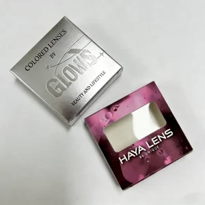 Customized Contact Lenses Box Rigid Square Flip Top Recyclable Custom Logo Matt Glossy Lamination UV Coating Cleaner Washer Kit
