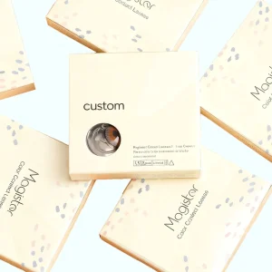 Customized Cosmetic Contact Lenses Packaging Gold Foil and Stamping Handled Paper Box