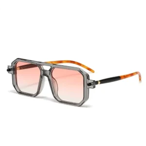 Customized Retro Double Bridge Square Polarized UV400 Sunglasses