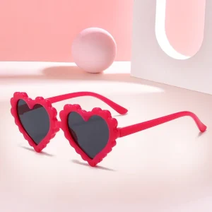 Cute Heart Shaped UV Protection Kids Sunglasses Stylish Girls Eyewear Trendy Children’s Sunglasses for
