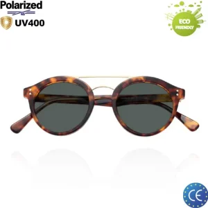 Cute Small Round Sunglasses Mazzucchelli Acetate Sunglasses Polarized Sunglasses with UV400 Protection Full Rim Unisex