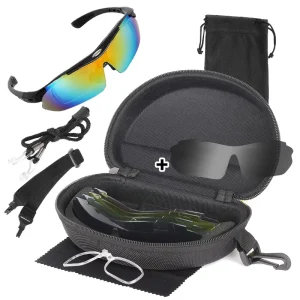 Cycling & Shooting Sunglasses Kit 6 Lens Polarized Safety Eyewear with Anti Scratch UV400 Impact Resistant for Sports & Hunting