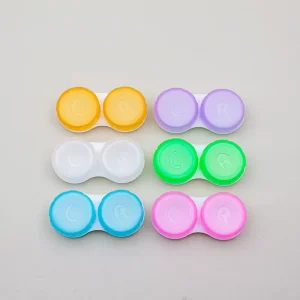 DC-7003 Candy Colored Cartoon Pattern PP Square Mini Contact Lens Case 10g