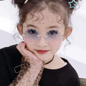 DLB4204 Rimless Flower-Shape Girls Sunglasses