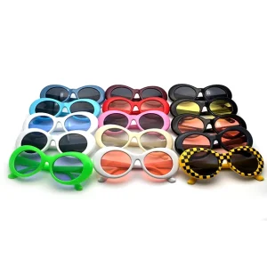 DLL9750 DL Glasses Retro Round Pc Frame Sunglasses Summer Oval White Shades Vintage for Women Men