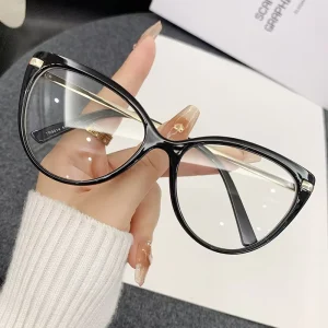 DOISYER Women’s Optical Frame Eyeglasses Trendy Retro Cow Color High End Tr90 Cat Eye Blue Light Block Glasses New Arrivals