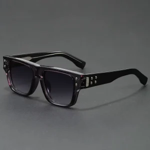 DT Ins New European American Style Retro Women’s Square Sunglasses UV400 Full Frame Trendy Studded Clubbing Outdoor Sun N Nets