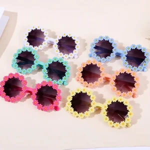 Daisy Flower Round Kids Sunglasses for Toddlers and Children
