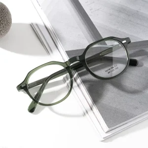 Dark Green Unisex Acetate Retro Optical Eyeglass Frames OEM