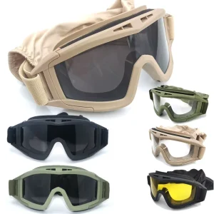 Desert Style Fan Tactical Glasses Protective Goggles for Outdoor Riding Tactical Safety Goggles Anti-fog Glasses Hunting Cycling