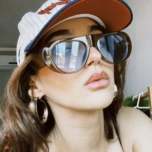 Designer Black High Class Sunglasses Luxury Custom Men and Women’s Oval Small Frames in Red Green Yellow